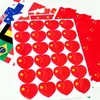 Promoção quente bandeira vermelha em forma de coração adesivo de bandeira adesivo de bandeira mundial adesivo de etiqueta de carro Bandeira Vermelha