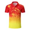 Nueva Uniforme de Tenis de Mesa con Cuello Camisero de Manga Corta para Hombres y Mujeres de Secado Rápido Tops de Entrenamiento para Equipo Transpirables Uniforme de Dragón con Número Impreso