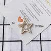 Accesorios de joyería DIY al por mayor, pendientes colgantes individuales de aleación simple con forma de estrella de perla y diamante, material para pendientes, accesorios colgantes