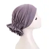 Pañuelo Sombrero Transfronterizo Nuevo Color Sólido Tridimensional Flor Grande Moda Ropa Sombrero Cubre Cabeza Tela Sombrero JDT-533