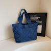 Popular Bolso de Lona Denim de Gran Capacidad para Mujer 2024 Nuevo Bolso Tote para Viaje/Clase Bolso de Hombro Niche Engrosado