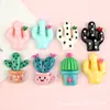Pegamento Cremoso Cactus Miniatura Planta Suculenta Enmacetada Accesorios de Resina Tocado Accesorios para el Cabello Material para Funda de Teléfono Móvil DIY