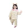Conjunto de Pijama para Meninas Outono e Inverno Novo Estilo Acolchoado com Forro de Fleece Espesso Roupas de Algodão para Bebês Roupas de Casa para Crianças Inverno