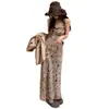 Vestido Chaleco sin Mangas para Mujer 2026 Verano Estilo Vacaciones Tailandesas Nuevo Retro Estampado Ceñidor de Cintura con Tirantes Vestido Largo para Mujer