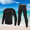 Conjunto de Traje de Baño para Hombre Transfronterizo: Top de Manga Larga y Pantalones Largos, Bañador Corto, Equipo de Natación, Ropa de Baño con Protección Solar, Surf, Aguas Termales, Buceo con Medusas