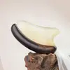 Palo Gua Sha de Sándalo Verde, Tabla Gua Sha de Cuerno, Tabla Raspadora Facial, Universal para Todo el Cuerpo, Palo Masajeador Facial y Ocular, Portátil y Fácil de Transportar