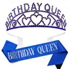 Reina del Cumpleaños Europea y Americana ama Corona de Cumpleaños cinta colorida correa para el hombro juego de suministros para fiestas