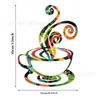 Metal Hierro Taza de Café Decoración de Pared Letrero de Arte Decoración de Pared de Taza de Café Manualidades Pared de Fondo Pared de Cocina Colgante de Pared Silueta