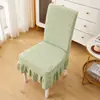 Funda de silla de felpa, adecuada para todas las estaciones, funda elástica para taburete, diseño moderno y simple con respaldo integrado, funda de silla para el hogar de color liso