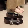 Zapatos Planos para Mujer Estilo Francés 2026, Zapatos de Ballet para el Trabajo, Zapatos de Noche, Correa Única con Hebilla de Pedrería, Zapatos Mary Jane para Mujer