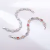 2025 Nuevo Casual y Versátil para Niñas Flor Accesible Lujo Exquisito Ins Joyería al por Mayor Pulsera de Cristal de Zirconia Colorida