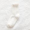 Calcetines para Mujer Primavera y Verano Malla Delgados Media Caña Estilo Japonés Oreja de Madera Trenzados Blanco y Negro Estilo Académico Lolita Calcetines de Algodón