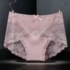 Roupa íntima de Renda Feminina Algodão Puro no Fundilho Sexy Sem Costura Amiga da Pele Confortável Borda de Renda Roupa Íntima de Cintura Média Roupa Íntima de Renda