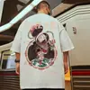 Moda Tiburón High Street Oversized Manga Corta Hombre Corte Holgado Talla Grande Marca de Moda Camiseta de Media Manga 8XL