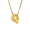 Moda Europeia e Americana Simples Nicho Personalidade Hip Hop Explosões Colar Aço Inoxidável Banhado a Ouro 18K Colar com Letras Bolha para Mulheres