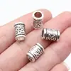 11,5X8X8Mm 1,9g Prata Antiga Acessórios para Colar Pulseira DIY Contas Espaçadoras Redondas Estrela Contas com Furo Grande