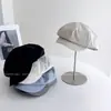 Gorra de Lino Estilo Minimalista para Viajes Diarios para Mujer, Gorra Casual Elegante de Otoño e Invierno, Gorra de Boina Versátil Relajada, Moderna