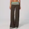 Pantalones de Yoga con Parche Retro de Tejido Cepillado, Lunares, Cintura Plegable, Levantamiento de Glúteos, Control de Abdomen, para Fitness