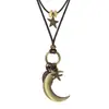 Collar de Pluma de Bronce para Mujer, Estilo Étnico Bohemio, Diseño Largo de Doble Capa, Accesorio de Alta Gama con un Toque de Nicho y Sofisticado