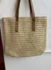Bolso de paja tejido de gran capacidad para verano, nuevo estilo occidental, para mujer, bolso de hombro, bolso de mano tejido costero, 2024