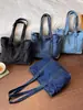 Bolso de mezclilla transfronterizo de gran capacidad para mujer, bolsa de compras ligera y versátil, bolso para estudiantes universitarias, conveniente para ir a clase, bolso de hombro ligero