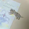 Nuevo Estilo Coreano Gato de Patas Cortas Etiqueta Dorada Gatito Colorido Versátil Pinza Lateral Flequillo de Gato Pinza para el Cabello Gato de Dibujos Animados Pinza Lateral