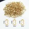 Platina Banhada a Ouro Real 18K Cor Prata Espessa Conserva Cor Fivela Aberta em Forma de 3 Fivelas de Conexão Pingente Pingente Acessórios para Joias DIY