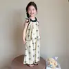 Novo Conjunto de Verão para Meninas com Laço de Borboleta Conjunto de Roupa de Verão para Meninas Calças de Pernas Largas com Alças Finas Conjunto de Duas Peças Moda Estilo Coreano para Bebês Tendência