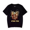Camiseta de manga corta con cuello redondo y estampado de Attack on Titan.