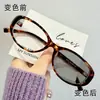 Gafas de Prescripción que Cambian de Color para Mujer, Monturas Tortuga Modernas Estilo Americano Ojo de Gato, Gafas Bloqueadoras de Luz Azul para Hombre para Uso en Interiores y Exteriores