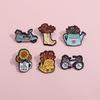 Broche dos desenhos animados sapatos pequenos flor broche criativo bicicleta metal emblema roupas acessórios colar pino pintura joias