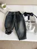 Nausicaä del Valle del Viento 2025 Invierno Nuevos Pantalones para Niños Jeans de Retazos Modernos Geniales para Niños con Forro de Polar y Pantalones Largos Gruesos con Letras