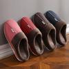 Zapatillas de algodón impermeables de piel sintética para el hogar, para otoño e invierno, para hombre y mujer, de felpa de algodón, gruesas