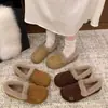 Outono e Inverno 2025 Novas Roupas de Exterior Antiderrapantes Casuais de Uma Perna Sapatos de Algodão Sapatilhas Femininas com Solado Quente Forradas de Lã Sapatos Gorro Retrô