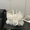 Bolso Tote de Diseño de Nicho Primavera 2026 Casual Estilo Coreano Ribete de Encaje Bolso de Hombro para Debajo del Brazo para Mujeres Gran Capacidad