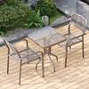 Jardín patio mesa y silla para exteriores patio sombrilla ocio combinación de mesa y silla para exteriores balcón juego de tres piezas de hierro para exteriores