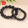 Pulsera de Obsidiana Natural de Alta Calidad Grado A, Cada Cuenta Se Selecciona Cuidadosamente para Personalización DIY, Dijes de Alta Calidad, Cuentas Sueltas Redondas