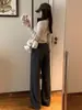 Pantalones de pierna recta, fluidos, de corte relajado y pierna ancha para mujer, otoño e invierno 2026, con una textura suave y aterciopelada, perfectos para salidas casuales