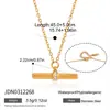 Collar para mujer estilo europeo y americano Wanxing, juego de collar con colgante de barra en T de circón de acero inoxidable chapado en oro de 18 quilates, estilo clásico, venta al por mayor transfronteriza