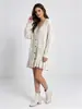 Nueva colección otoño/invierno 2026: Vestido cárdigan de punto de longitud media, con cuentas y volantes, un elegante vestido abrigo de suéter para mujer