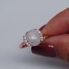 Anillo Wish Europeo y Americano Nuevo Caliente Huevo de Ganso Blanco Aobao para Mujer Creativo Diamante Ópalo Plata Chapada r5069
