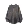 Camiseta base de punto acanalado estilo Henry europeo y americano estilo old money, camiseta de manga larga holgada para otoño e invierno, top holgado casual