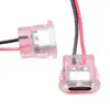 Conector tipo C de 2 pines transparente para pegar con cables rojo y negro para cargar, puerto de carga interno para iluminación y dispositivos digitales