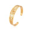 Venta Directa de Fábrica Cortado Acero de Titanio Cortado Nudo de Bruja Pulsera Ancha Abierta Personalizada Simple de Acero Inoxidable 304 Pulsera para Mujer