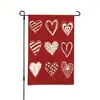 Bandera de Jardín Moderna para el Día de San Valentín 2026 Poliéster Estampado de Corazón Aniversario Boda Bandera para Exteriores Bandera de Césped