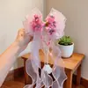 Accesorio Súper Hada con Lazo de Malla para el Cabello para Mujer, Tocado de Flor con Borlas Soñadoras, Pasador para Foto, Flor en la Parte Posterior de la Cabeza