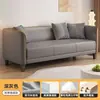 Sofá de tecido minimalista nórdico para apartamentos pequenos, adequado para salas de estar, espaços de aluguel duplos, quartos e apartamentos, disponível em designs de três lugares simples e modernos