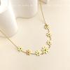 Lleva una Flor en el Cuello ~ Acero Inoxidable Chapado en Oro de 18k Lavable Collar de Girasol para Mujer Lujo Ligero Collar de Alta Gama