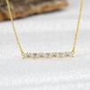 N0167 Nuevo Collar Recto de Diamantes Europeo y Americano Moda Femenina Colgante de Circonita Cadena para Clavícula Regalo para Novias Joyería