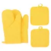 Guantes Gruesos Antiescaldaduras, Guantes de Algodón Aislantes para Cocina, Guantes para Horno de Microondas, Juego de 4 Piezas de Guantes para Horno, Guantes Antiescaldaduras